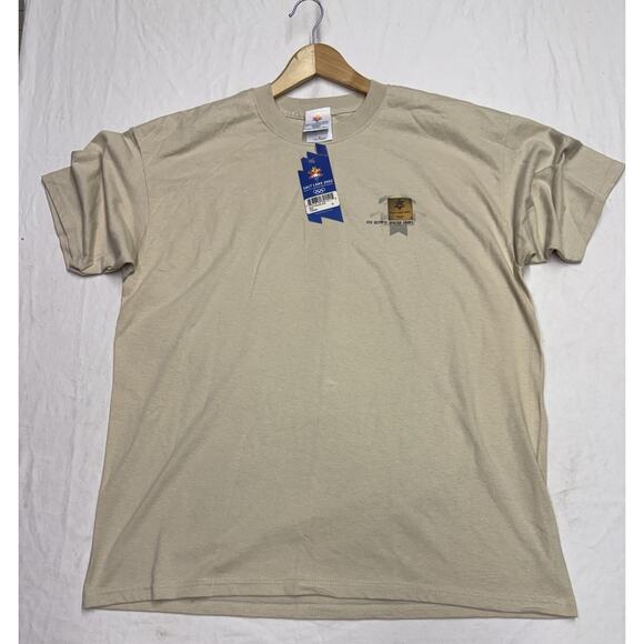 Vintage 2002 Salt Lake City Olympics Winter Games Men's T-Shirt Size XL -beige - Picture 1 of 9